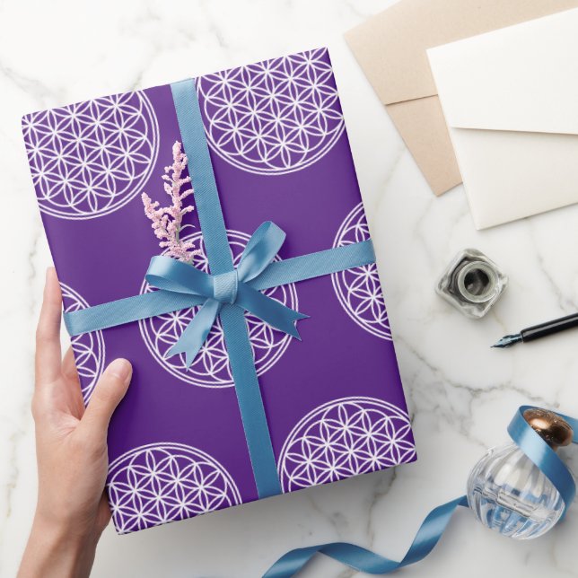 FLOWER OF LIFE - Sacred Geometry Symbol outline 2 Wrapping Paper (Gifting)