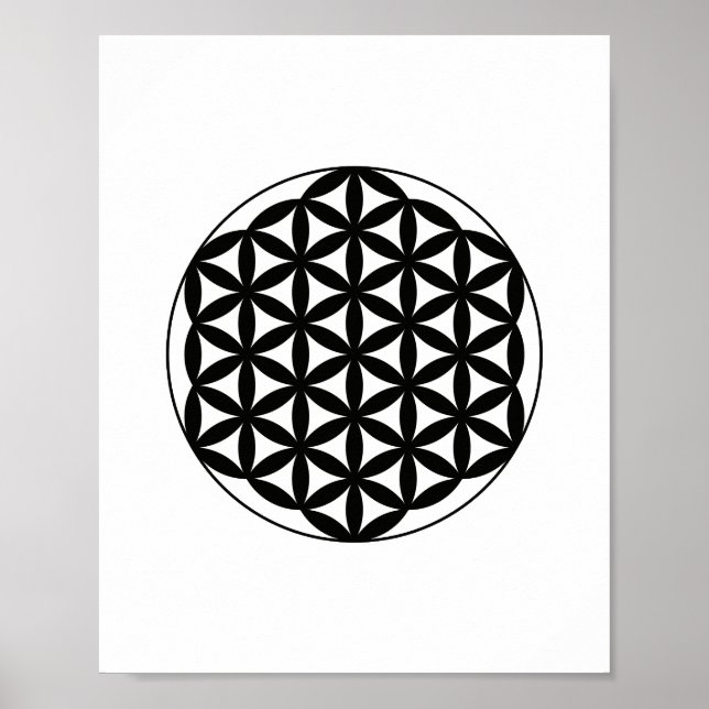 Flower of Life Sacred Geometry Wall Art Poster (Front)