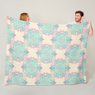 Flower Of Life - Seamless Pattern Art 4 Fleece Blanket