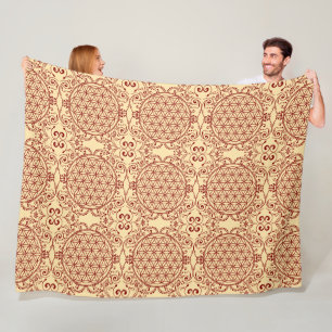Flower Of Life - Seamless Pattern Art 8 Fleece Blanket