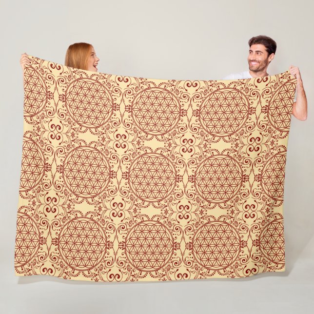 Flower Of Life - Seamless Pattern Art 8 Fleece Blanket (In Situ)