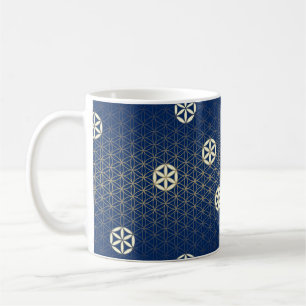 Flower Of Life - seamless pattern - blue beige Coffee Mug