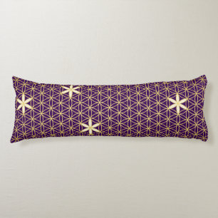 Flower Of Life - seamless pattern - golden Body Cushion