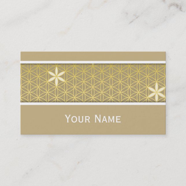 Flower Of Life - seamless pattern - golden Business Card (Front)