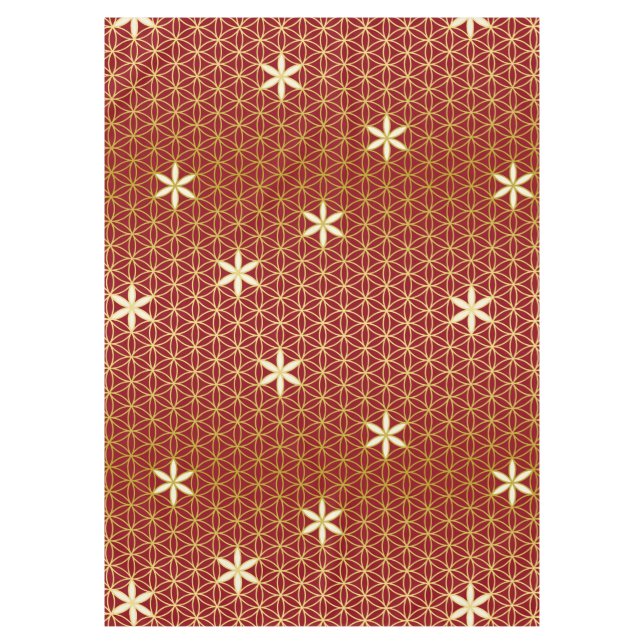 Flower Of Life - seamless pattern - golden Tablecloth (Front)