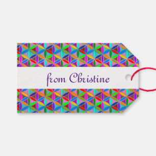 Flower of Life - seamless pattern - gradient colou Gift Tags