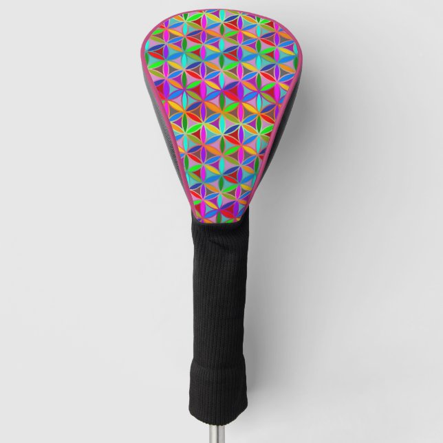 Flower of Life - seamless pattern - gradient colou Golf Head Cover (Front)