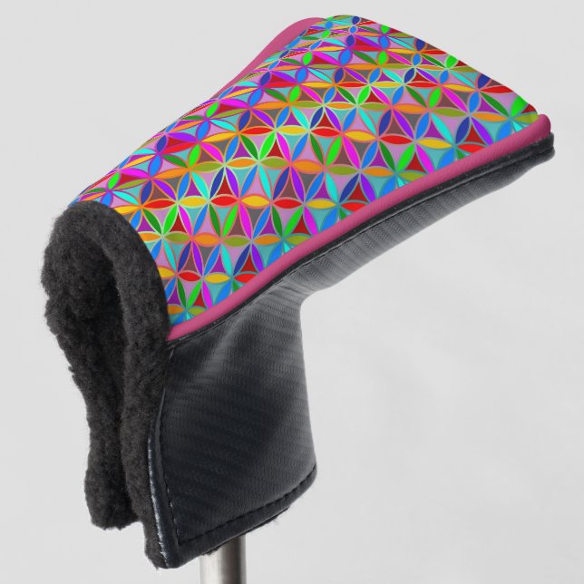 Flower of Life - seamless pattern - gradient colou Golf Head Cover (3/4 Front)