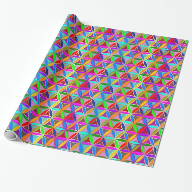 Flower of Life - seamless pattern - gradient colou Wrapping Paper (Unrolled)
