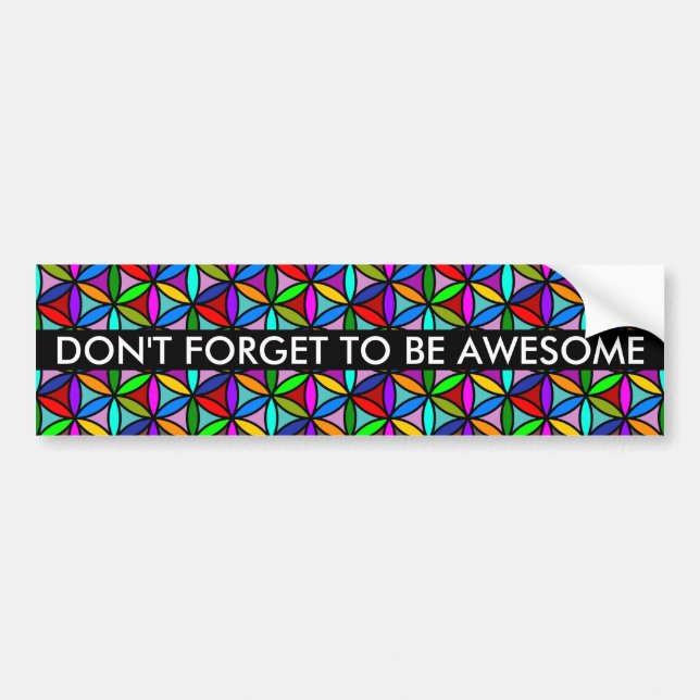 Flower of Life - seamless pattern - multi coloured Bumper Sticker (Front)