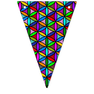 Flower of Life - seamless pattern - multi coloured Bunting