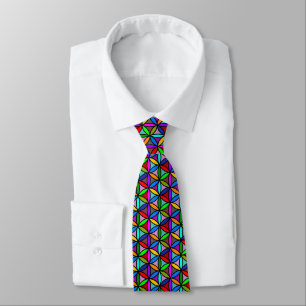 Flower of Life - seamless pattern - multi coloured Tie