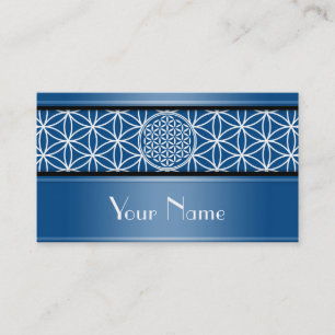 Flower of Life - seamless plain white + your backg Business Card