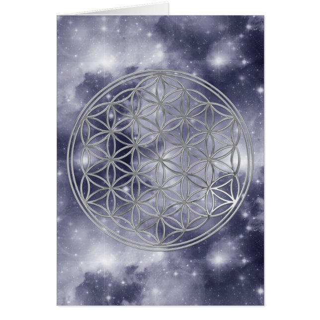 Flower Of Life | silver, dark blue universe (Front)