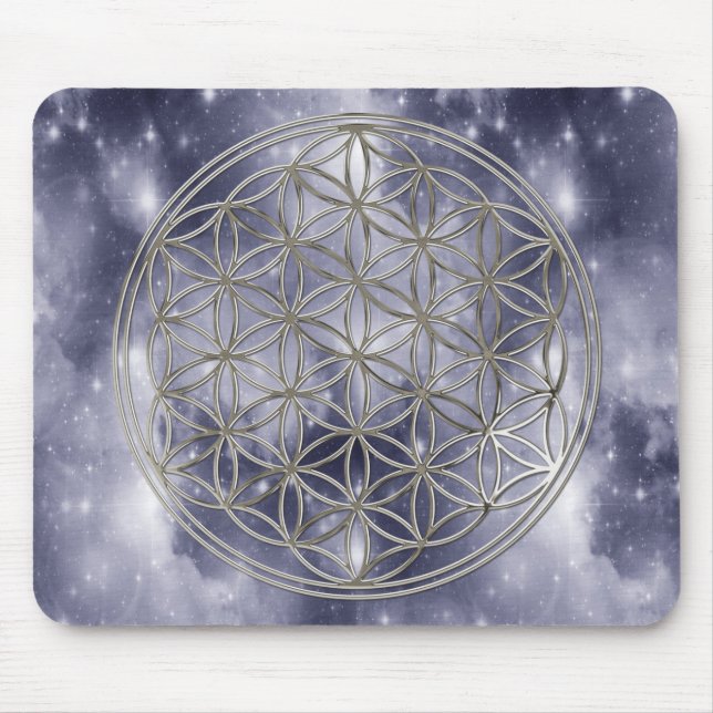 Flower of Life | silver heaven Mouse Mat (Front)