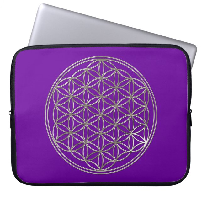 FLOWER OF LIFE - silver Laptop Sleeve (Front)