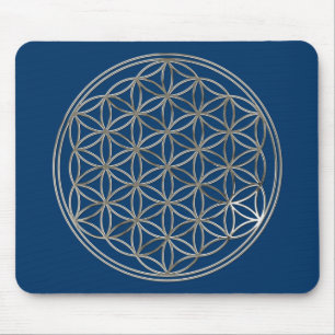 FLOWER OF LIFE - silver Mouse Mat