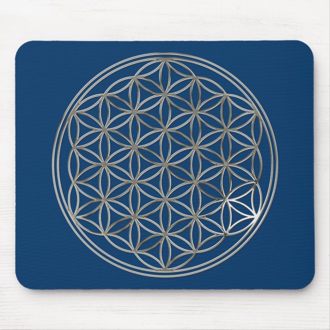 FLOWER OF LIFE - silver Mouse Mat (Front)