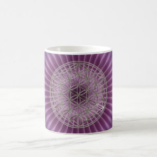 Flower of Life silver radial Coffee Mug
