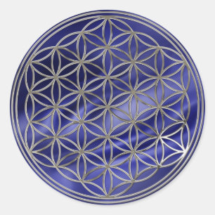Flower of Life   silver Royal Classic Round Sticker