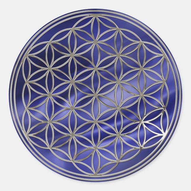 Flower of Life | silver Royal Classic Round Sticker (Front)
