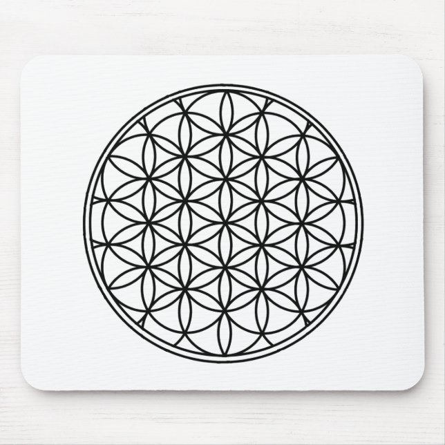 Flower of Life Simple Sacred Geometry Mouse Mat (Front)