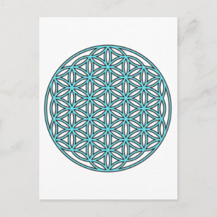 Flower of Life Single Turquoise Postcard