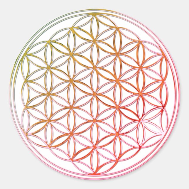 Flower of life | small classic round sticker (Front)