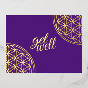 Flower Of Life - Solid Original Shape Foil Holiday Postcard