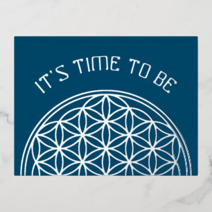 Flower Of Life - Solid Original Shape Foil Holiday Postcard