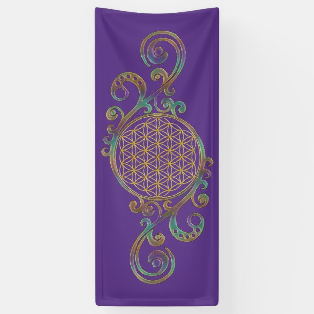 Flower Of Life - Spirals Ornaments 1 Banner (Vertical)