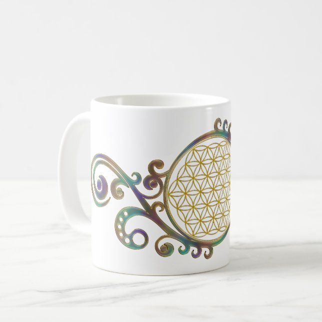Flower Of Life - Spirals Ornaments 1 Coffee Mug (Front Left)