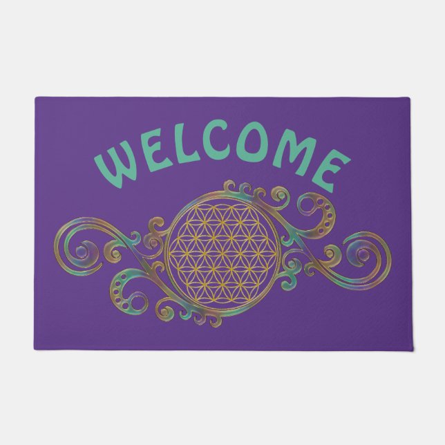 Flower Of Life - Spirals Ornaments 1 Doormat (Front)