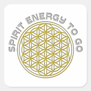 FLOWER OF LIFE - SPIRIT ENERGY TO GO SQUARE STICKER