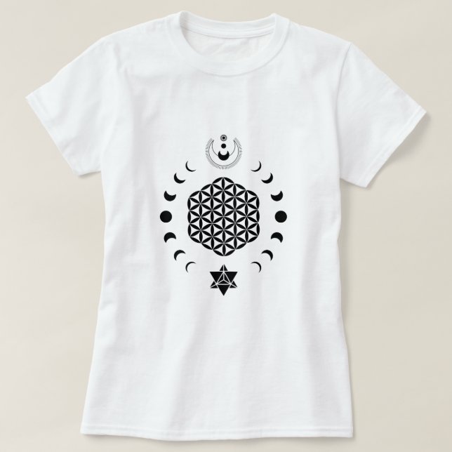 Flower of Life Spiritual Symbol  T-Shirt (Design Front)