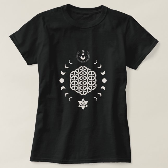 Flower of Life Spiritual Symbol  T-Shirt (Design Front)