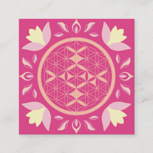 flower of life square business card
