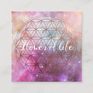 Flower of life square business card