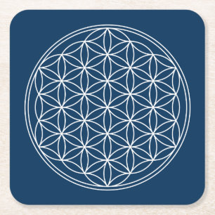 Flower Of life Square Paper Coaster