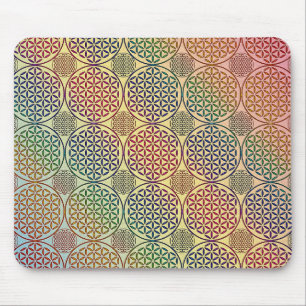 Flower of Life - stamp grunge pattern 1 Mouse Mat