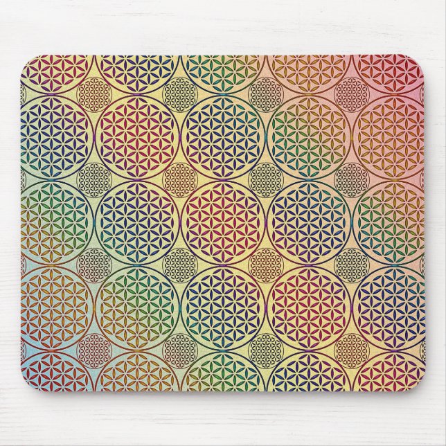 Flower of Life - stamp grunge pattern 1 Mouse Mat (Front)