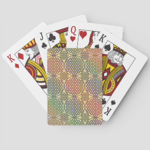 Flower of Life - stamp grunge pattern 1 Playing Cards