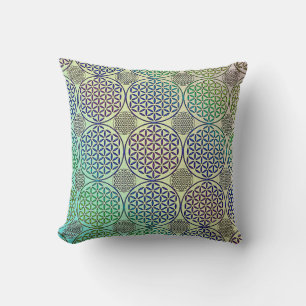 Flower of Life - stamp grunge pattern 2 Cushion