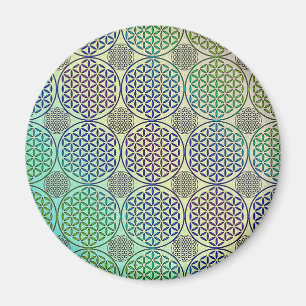 Flower of Life - stamp grunge pattern 2 Magnet