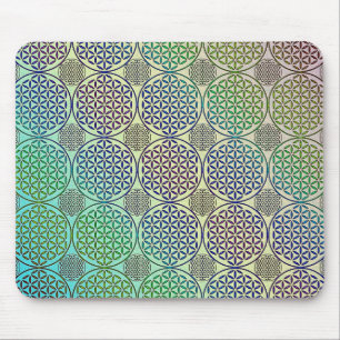 Flower of Life - stamp grunge pattern 2 Mouse Mat