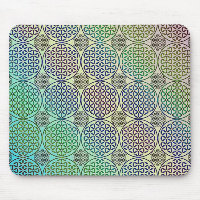 Flower of Life - stamp grunge pattern 2 Mouse Mat (Front)