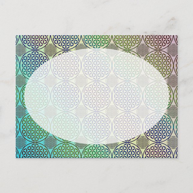 Flower of Life - stamp grunge pattern 2 Postcard (Front)
