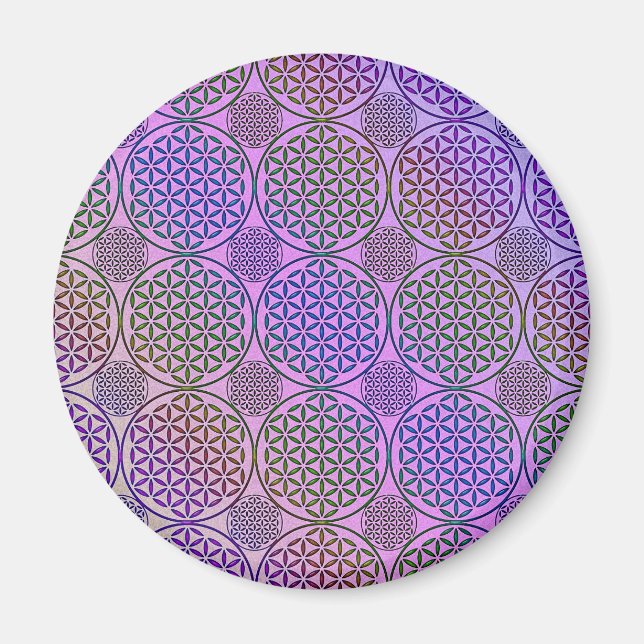 Flower of Life - stamp grunge pattern 3 Magnet (Front)