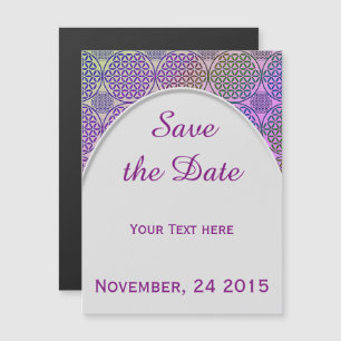 Flower of Life - stamp grunge pattern 3 Magnetic Invitation