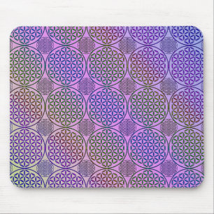 Flower of Life - stamp grunge pattern 3 Mouse Mat
